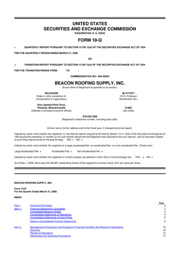 Thumbnail Beacon Roofing Supply 10-Q Quarterly Report FY 