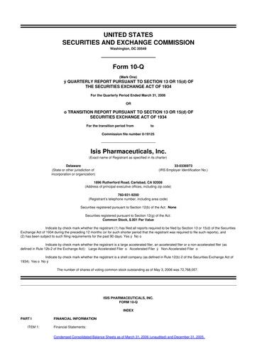 Thumbnail Ionis Pharmaceuticals
 10-Q Quarterly Report FY 