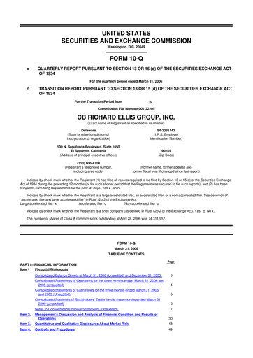 Thumbnail CBRE Group
 10-Q Quarterly Report FY 