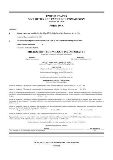 Vorschaubild Microchip Technology 10-K Jahresbericht 