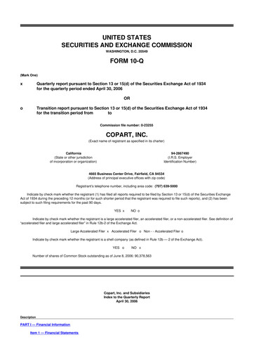 Thumbnail Copart
 10-Q Quarterly Report FY 