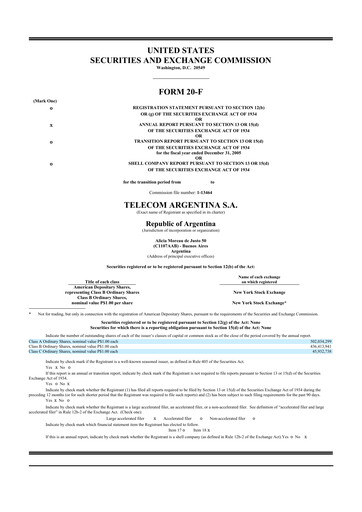 Thumbnail Telecom Argentina
 20-F Annual Report 