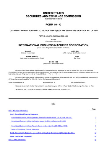 Thumbnail IBM 10-Q Quarterly Report FY 
