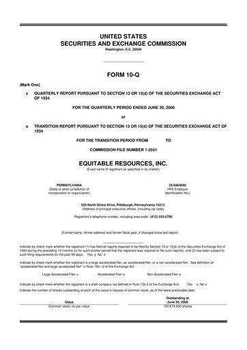 Thumbnail EQT Corporation
 10-Q Quarterly Report FY 