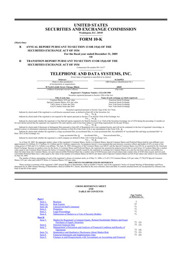 Thumbnail Telephone and Data Systems
 10-K Annual Report 