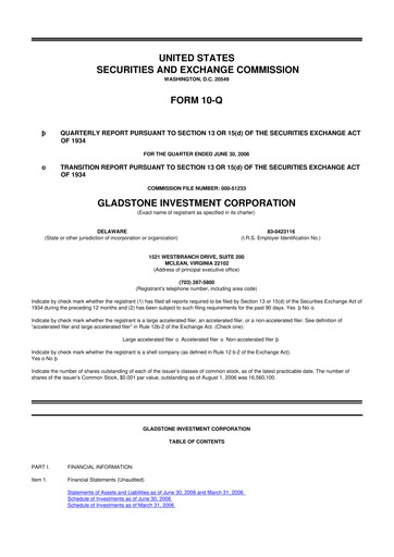 Thumbnail Gladstone Investment 10-Q Quarterly Report FY 