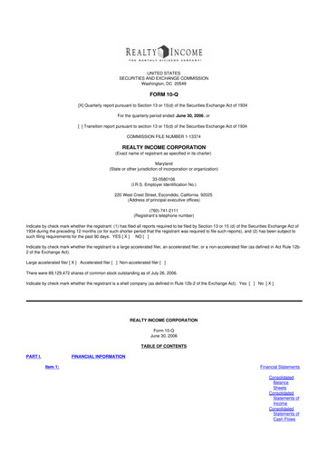 Vorschaubild Realty Income 10-Q Quartalsbericht  