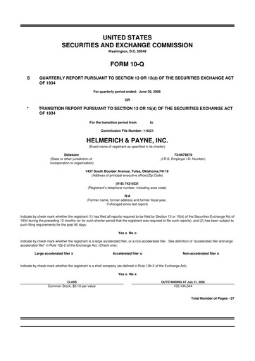 Thumbnail Helmerich & Payne

 10-Q Quarterly Report FY 