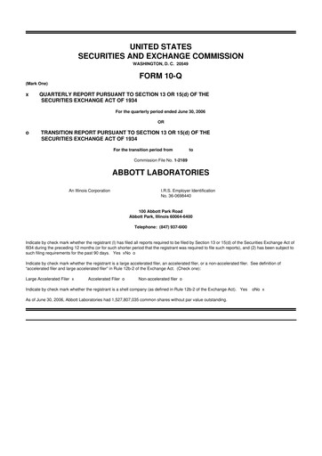 Thumbnail Abbott Laboratories 10-Q Quarterly Report FY 