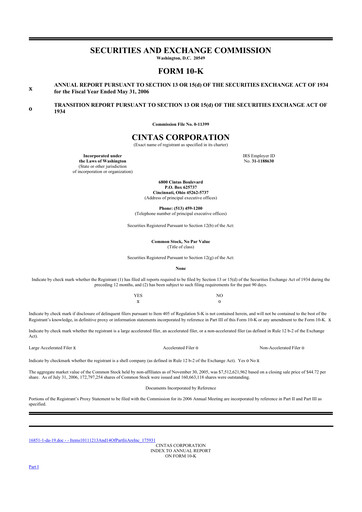 Thumbnail Cintas 10-K Annual Report 