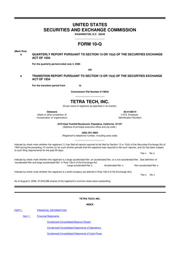 Thumbnail Tetra Tech
 10-Q Quarterly Report FY 