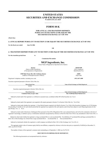 Thumbnail MGP Ingredients 10-K Annual Report 