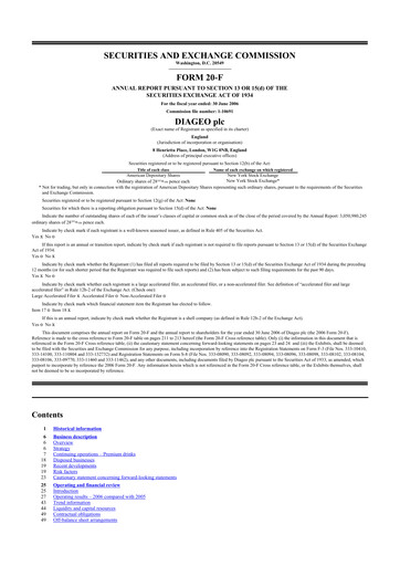 Thumbnail Diageo 20-F Annual Report 