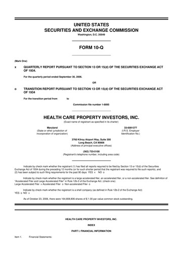 Thumbnail Healthpeak Properties
 10-Q Quarterly Report FY 