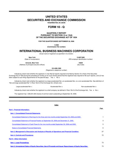 Thumbnail IBM 10-Q Quarterly Report FY 