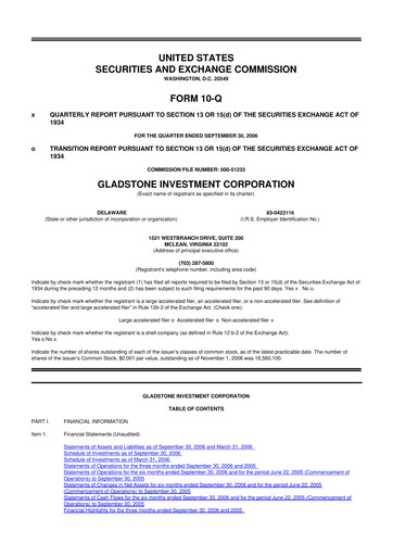 Thumbnail Gladstone Investment 10-Q Quarterly Report FY 