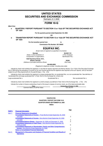 Vorschaubild Equifax 10-Q Quartalsbericht  