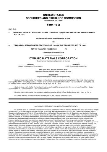 Thumbnail DMC Global 10-Q Quarterly Report FY 