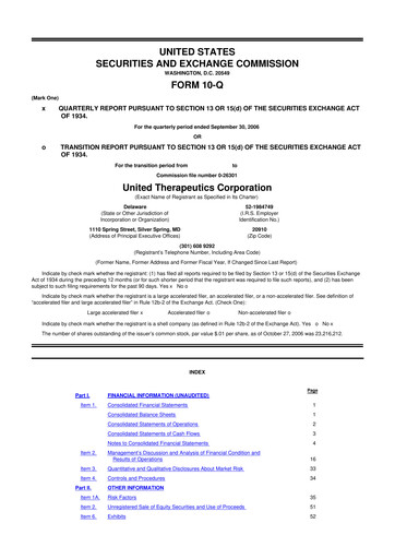 Thumbnail United Therapeutics 10-Q Quarterly Report FY 