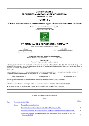Thumbnail SM Energy
 10-Q Quarterly Report FY 