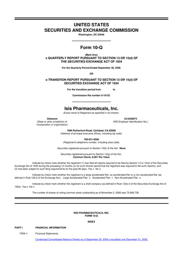 Thumbnail Ionis Pharmaceuticals
 10-Q Quarterly Report FY 