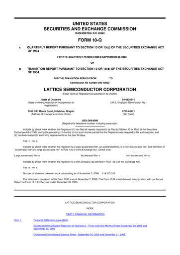 Vorschaubild Lattice Semiconductor 10-Q Quartalsbericht  
