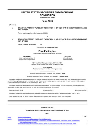 Thumbnail FormFactor 10-Q Quarterly Report FY 