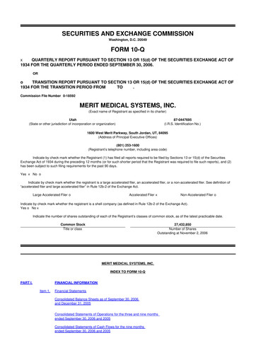 Thumbnail Merit Medical 10-Q Quarterly Report FY 