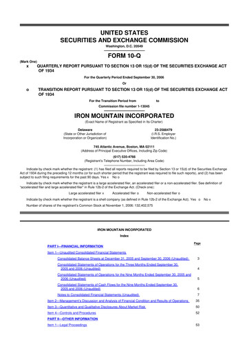 Thumbnail Iron Mountain 10-Q Quarterly Report FY 