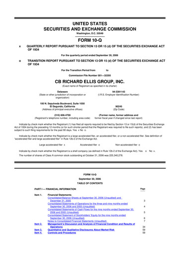 Thumbnail CBRE Group
 10-Q Quarterly Report FY 