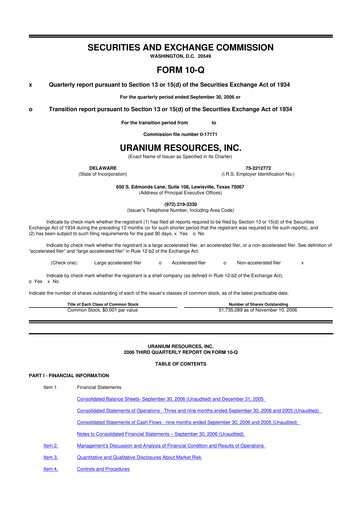 Thumbnail Westwater Resources
 10-Q Quarterly Report FY 