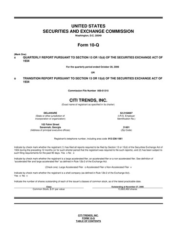Thumbnail Citi Trends, Inc. 10-Q Quarterly Report FY 