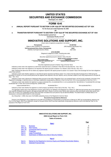 Miniature Innovative Solutions and Support 10-K Rapport annuel 