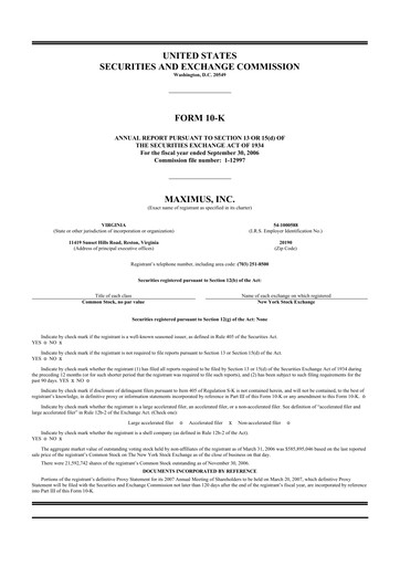 Thumbnail Maximus 10-K Annual Report 