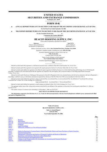 Thumbnail Beacon Roofing Supply 10-K Annual Report 