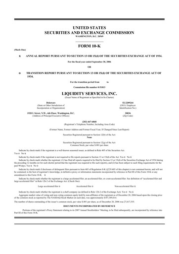 Thumbnail Liquidity Services
 10-K Annual Report 