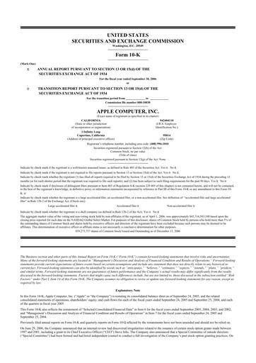Thumbnail Apple 10-K Annual Report 