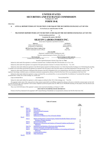 Thumbnail Silicon Labs
 10-K Annual Report 