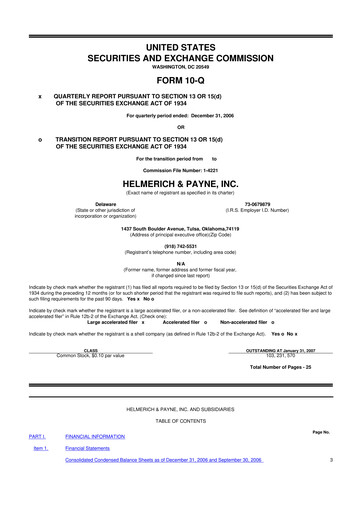 Thumbnail Helmerich & Payne

 10-Q Quarterly Report FY 