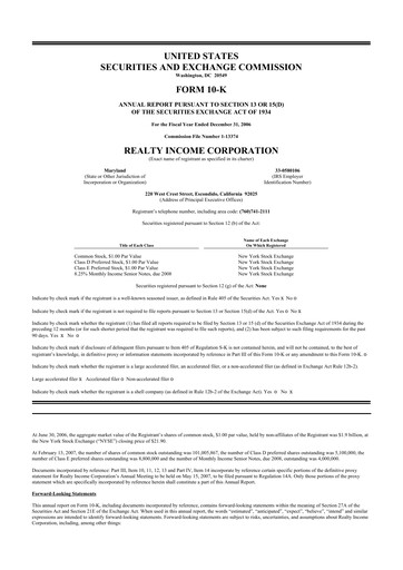 Thumbnail Realty Income 10-K Annual Report 