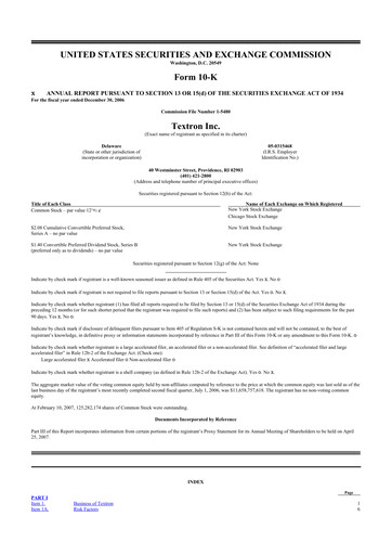 Thumbnail Textron 10-K Annual Report 