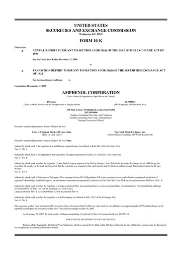 Thumbnail Amphenol 10-K Annual Report 