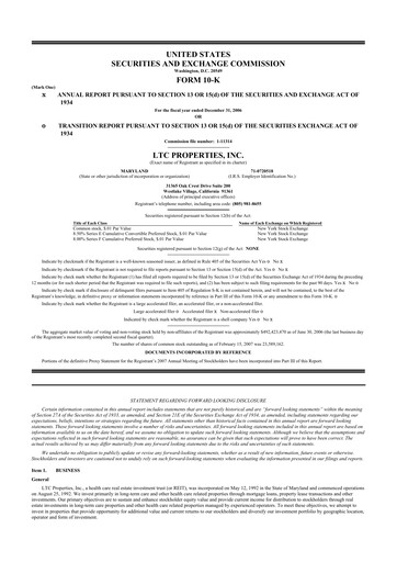 Thumbnail LTC Properties 10-K Annual Report 