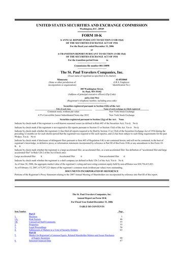 Thumbnail The Travelers Companies 10-K Annual Report 