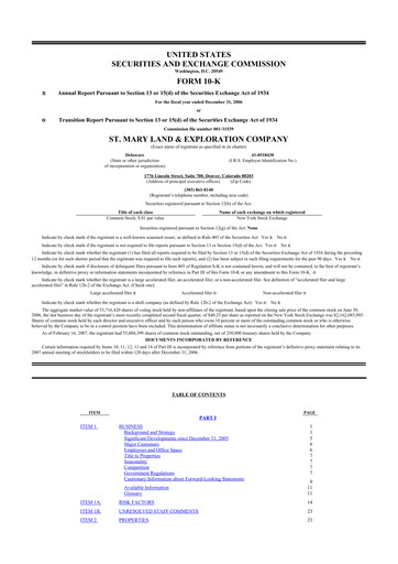 Thumbnail SM Energy
 10-K Annual Report 