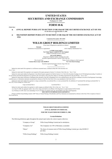 Thumbnail Willis Towers Watson  10-K Annual Report 