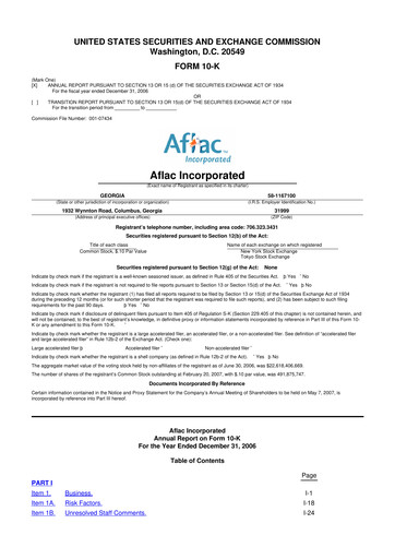 Thumbnail Aflac 10-K Annual Report 