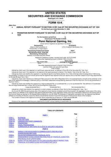 Thumbnail PENN Entertainment
 10-K Annual Report 