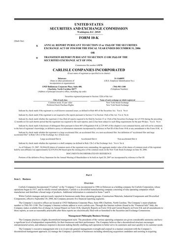 Thumbnail Carlisle Companies
 10-K Annual Report 