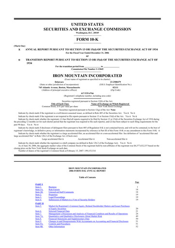 Thumbnail Iron Mountain 10-K Annual Report 